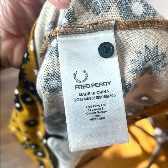 AMY WINEHOUSE FRED PERRY Floral Twin Tipped Black Orange Tennis Polo Shirt S M 8 - Picture 15 of 15